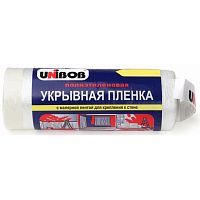 Пленка укрывная с малярной лентой UNIBOB 1,4м х 33м, 10 мкм, прозрачная