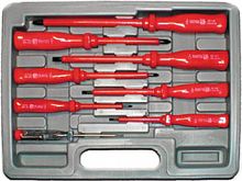 Отвертки изолированные CrV 1000 В, 8 шт.+ 1 индикаторная, в чем-ке